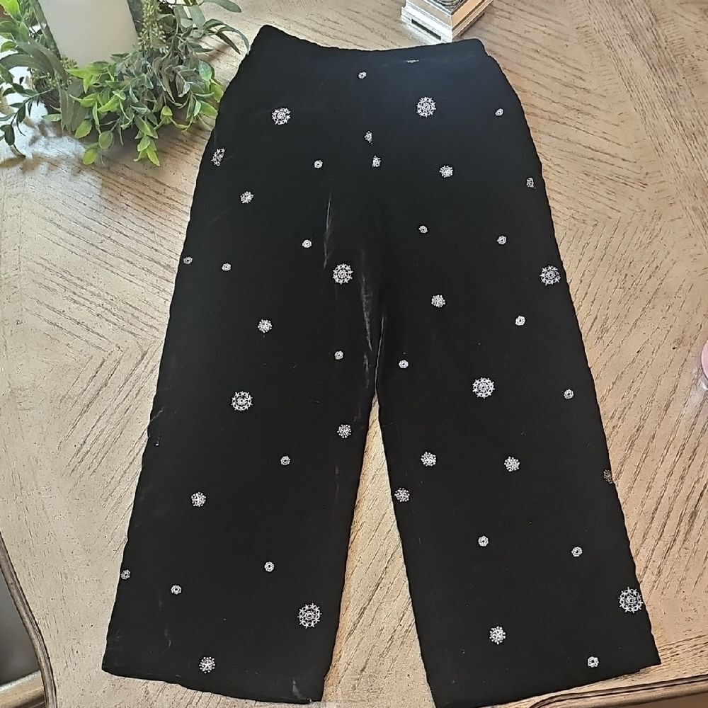 Zara Velvet Snowflake Pants Size 11-12